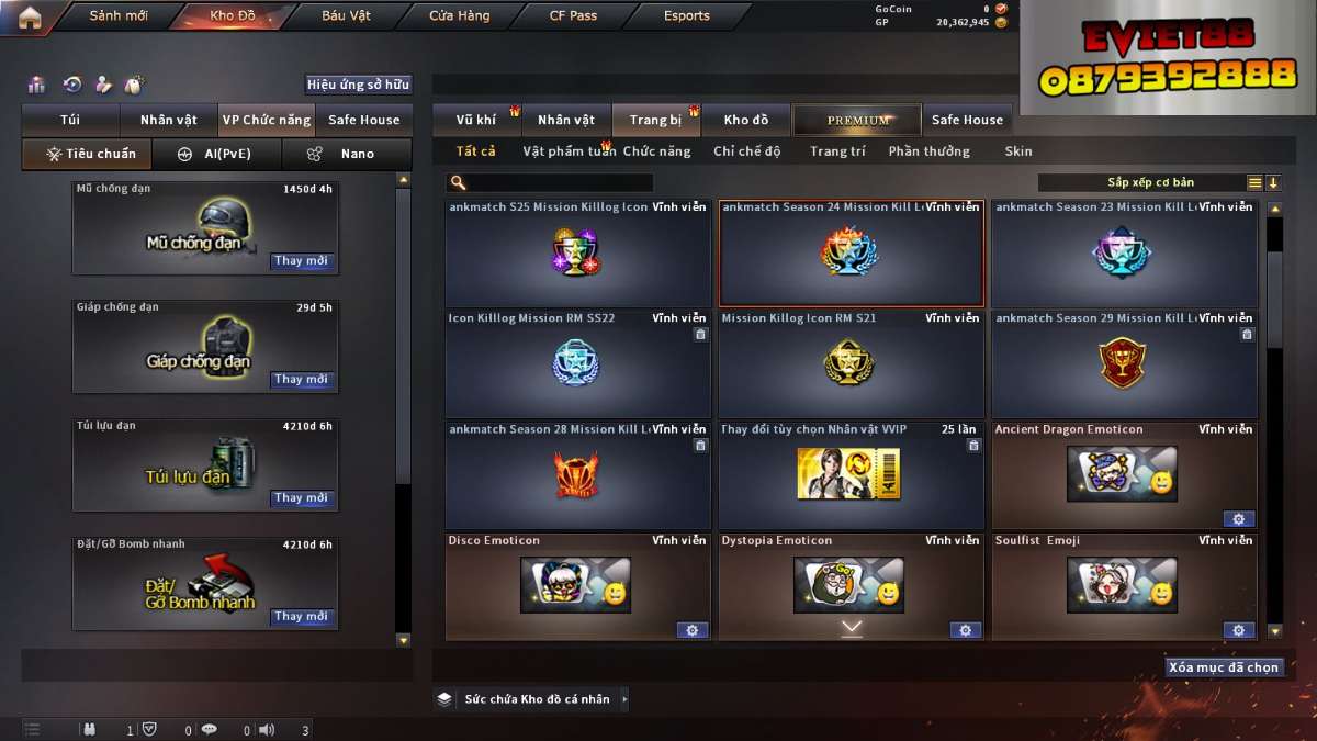 shop acc cf uy tin gia re
